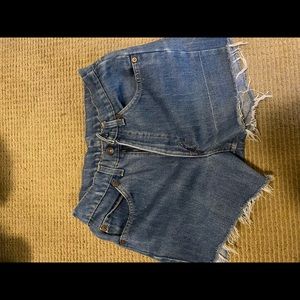 High waisted jean shorts
